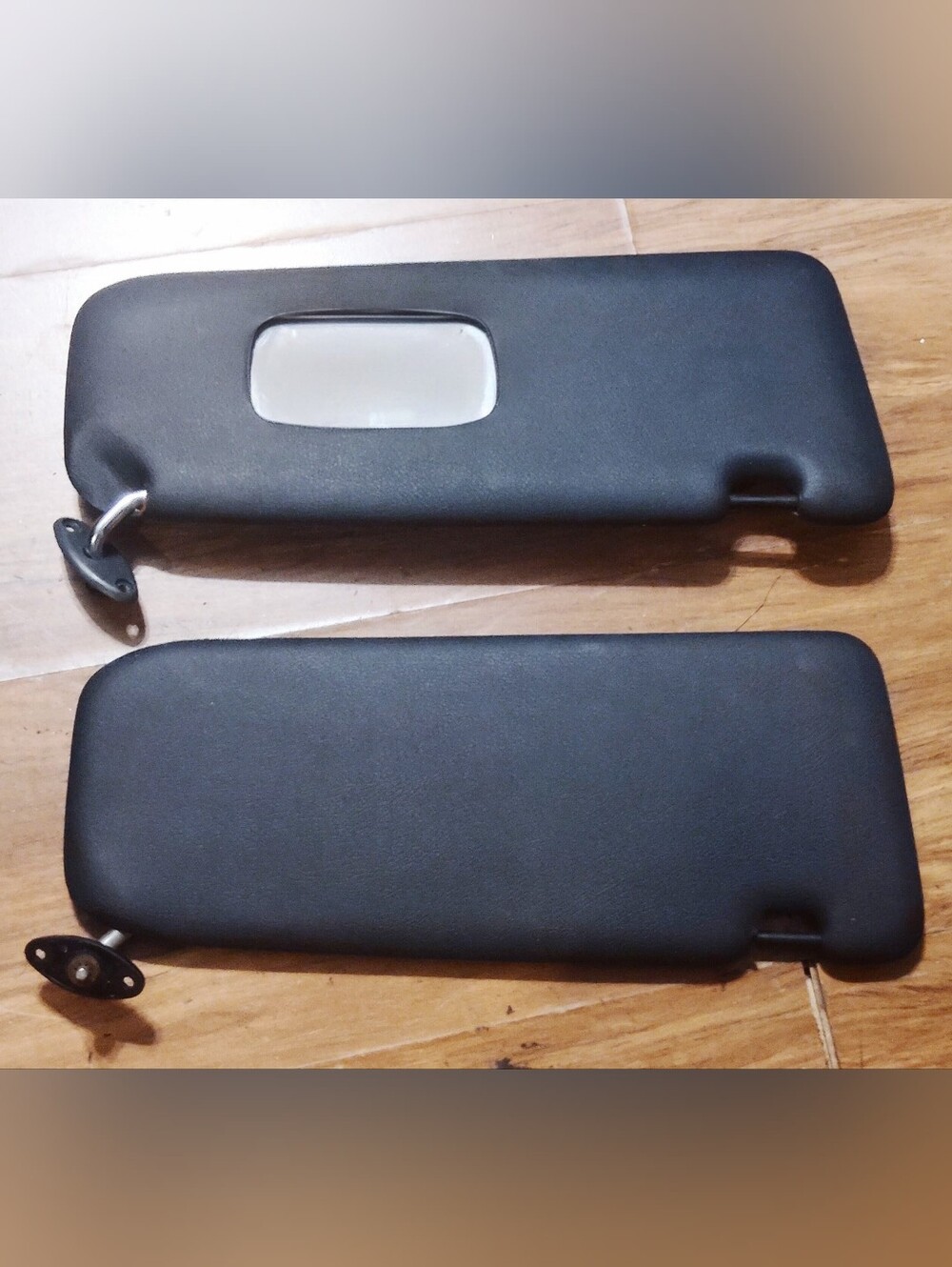 1984-1991 BMW 3 Series E30 Coupe Sun Visor Pair Set Black Leather OEM